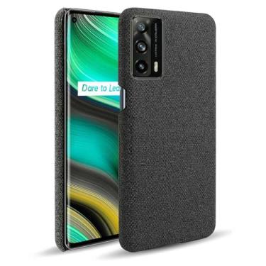 Imagem de Capa para OPPO Realme X7 PRO ULTRA,Capa desenhada em lona,Case Protetora Ultrafina com Empunhadura Macia,Design em Tecido Antichoque e Antiarranhões-Black