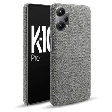 Imagem de Capa para OPPO K10 PRO,Capa desenhada em lona,Case Protetora Ultrafina com Empunhadura Macia,Design em Tecido Antichoque e Antiarranhões-Gray
