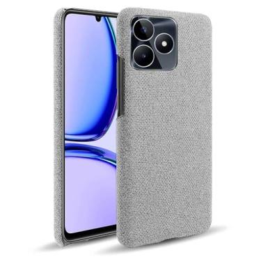 Imagem de Capa para OPPO Realme C53,Capa desenhada em lona,Case Protetora Ultrafina com Empunhadura Macia,Design em Tecido Antichoque e Antiarranhões-Light gray