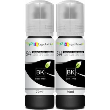Imagem de 2 Tinta Preta compatível para impressoras Epson 544 L3210 3150 L3250 M