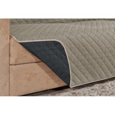 Imagem de Capa Protetor Para Sofá Padrão 3 Lugares Impermeável Dupla Face(CINZA/PRETO)