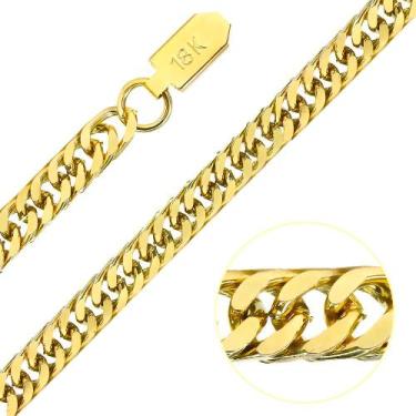 Imagem de Pulseira Masculina Grumet Duplo 6mm Banho Ouro 18K - Oremte