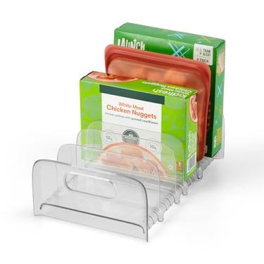 Imagem de YouCopia FreezeUp Rack para freezer organizador de geladeira de 30 cm sem BPA com divisórias ajustáveis e alças para caixa de alimentos congelados e armazenamento de refeições, transparente