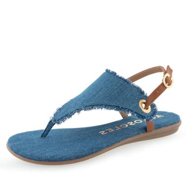 Imagem de Aerosoles Sandália rasteira feminina Conclusion, Jeans azul médio, 5
