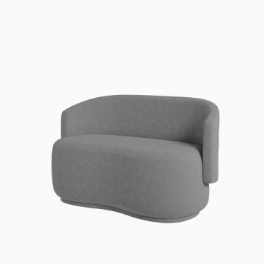 Imagem de Namoradeira Beatriz Orgânica Boucle Lisa - 7 Decor - Estopar, Cinza Es