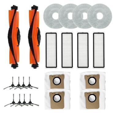Imagem de NUHFUFA 22 peças de acessórios para aspirador de pó robô para Xiao-mi Mijia X20 MAX/X20 PRO, 2 escovas principais/8 escovas laterais/4 filtros/4 lenços/4 x saco de poeira