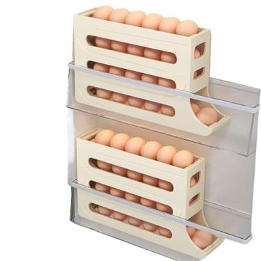 Imagem de Organizador Porta Ovos Suporte 4 Andares Rolante Para 30 Ovos Dispenser Armazena E Organizador De Geladeira(2 Camadas)