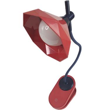 Imagem de Luminaria De Mesa Diamante Garra Touch Articulavel Presilha Led 3 Cores Abajur Flexivel Trabalho Escritorio Home Office Geometrica