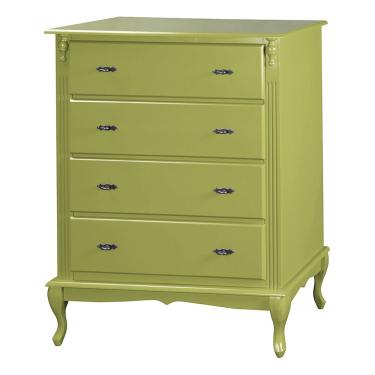 Imagem de Cômoda Luiz Xv 4 Gavetas 1030 Laca Verde Chá