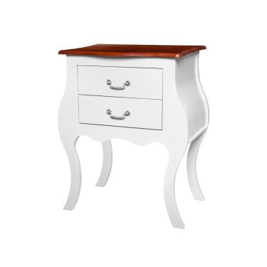 Imagem de Cômoda Bombê Antique Estreita 2 Gavetas Laca Branca