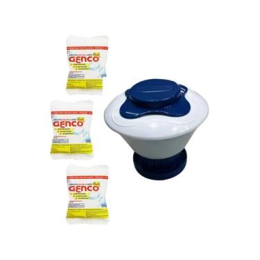 Imagem de Kit 3 tablete genclor cl gigante 3 em 1 200g + clorador médio - 000275