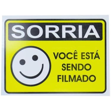Imagem de Placa Plástica Sorria Você Esta Sendo Filmado - Pacific