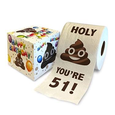 Imagem de Printed TP Papel Higiênico "Santo Você É 51º Aniversário" - Piada Engraçada Para Festa De 51 Anos, Presentes Exclusivos E Inovadores Homens, Mulheres, Família Amigos, 500 Folhas