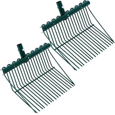 Imagem de Tandefio 2 peças de cabeça de garfo de metal para esterco de cabeça de substituição para ancinho de cavalo com dentes angulares para barraca de cavalo pegar estrume jardim criação de animais (verde)