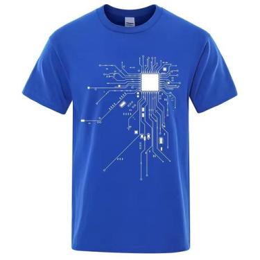 Imagem de Camiseta Unissex Diagrama de circuito Processador Nerd Geek algodão fi