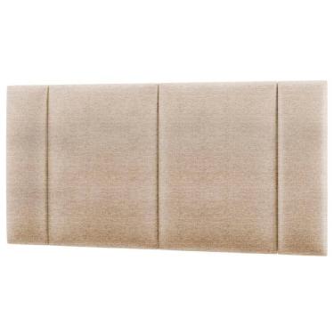 Imagem de Cabeceira Modulada Casal 140 Cm Com Led Linho Bege Milani Store Bege