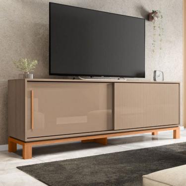 Imagem de Rack para TV Até 65 Polegadas Mondrian 2 Portas Ripado 3d Sued/Freijó - Caemmun