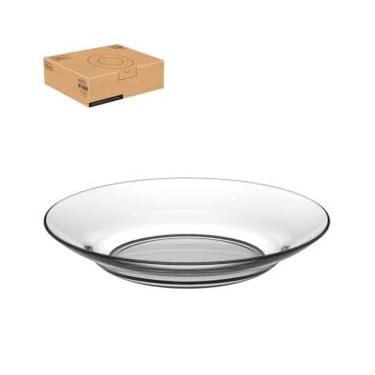 Imagem de Conjunto de 4 Pratos Fundos Milly em Vidro, 22cm de Diâmetro, Transparente