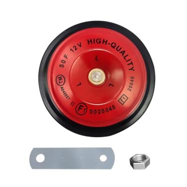 Imagem de Buzina de carro impermeável, 12 V, buzina universal para caracol, tom duplo alto-baixo, vermelho