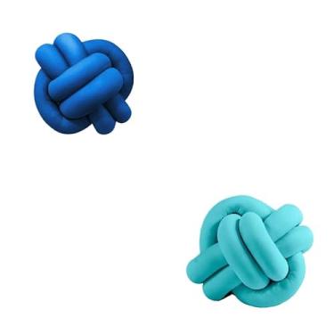 Imagem de Almofadas De Nó 28cm x 28cm Lindas Decorativas Sala Sofá Cama Cores (AZUL BIC E TIFFANY)