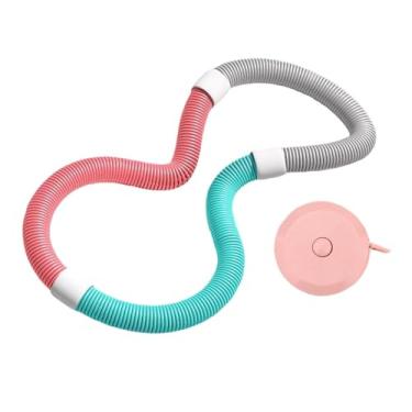 Imagem de Vaveren Aro de ginástica com peso, círculo de exercícios abdominais, esportes, treinamento confortável, interno e externo, equipamento de exercício de PVC, Rosa Verde 1.3kg