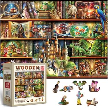 Imagem de WOODEN.CITY Wooden Puzzles for Adults 1000 Pieces - Stories on Every Shelf – Bookshelves Scene | Made in EU | Gift for Book Lovers | Size 21,25 x 15,5 in