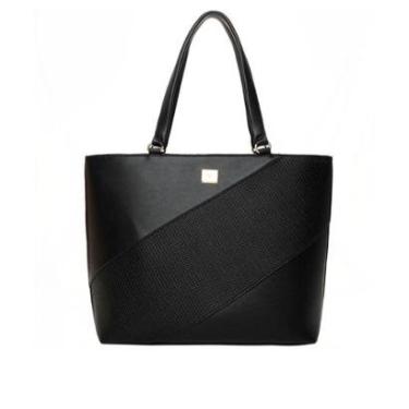 Imagem de Bolsa Feminina Rafitthy Tote Grande Texturizada Preta-Feminino