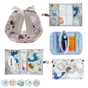 Imagem de Porta Remédios Portátil + Porta Fraldas, lenço e Pomada + Almofada Amamentação + Porta Caderneta + Travesseiro Anatômico(MUNDO PET)