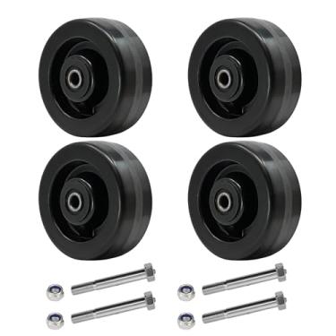 Imagem de LONGRUNFORU Rodízios industriais de 12,7 cm x 5 cm, rodas fenólicas - resistência a altas temperaturas: -50f a +250f, rolamento de rolo - furo de 1/2, conjunto de 4 rodas resistentes com capacidade de