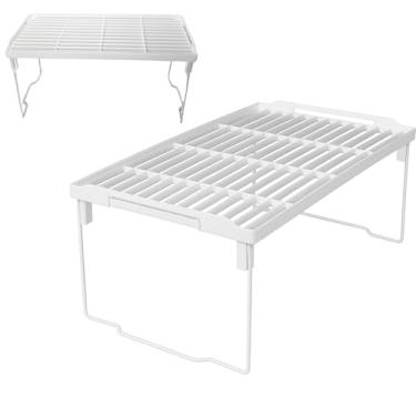 Imagem de Prateleira Extensível Organizador Dobravel Flexível Armário Multiuso para diversos ambientes Cozinha 40cm x 24cm x 18cm - Vende Mais (Prateleira Flexível Branca)