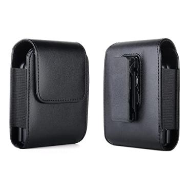 Imagem de Vertical Flip Cell Phone Holster Faux Leather Swiel Belt Clip Holder Case for Samsung Galaxy Z Flip 5 Z Flip4 / Z Flip3 5G / Galaxy Z Flip 2020 / Galaxy Z Flip 5G / Motorola Razr 2020 5G Razr 2019 5G