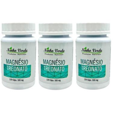 Imagem de Kit 3 Magnésio Treonato 360 Cápsulas - Ninho Verde
