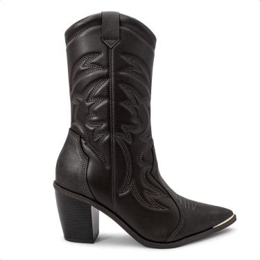 Imagem de Bota Vizzano Feminina Western Salto Bloco Napa Genebra Bico Fino 3070.112