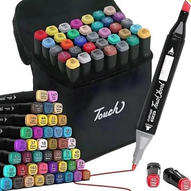 Imagem de Canetinhas Touch Marcador Ponta Dupla Com Estojo 40 Unidades