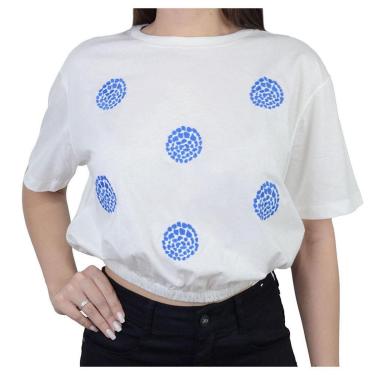 Imagem de Camiseta Feminina Lado Avesso MC Cropped Off White - L125567-Feminino