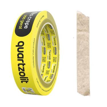 Imagem de Fita Crepe Pintura Uso Geral Branco Quartzolit Tamanhos, 24mm x 50m