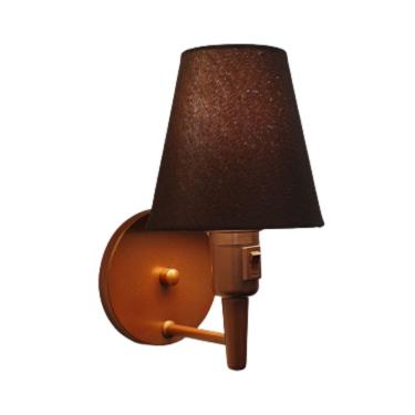 Imagem de Arandela de Parede Vivare Md-2013 Cobre Com Interruptor Liga e Desliga Cúpula em Tecido - Bivolt