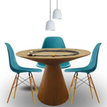 Imagem de Mesa De Jantar Eclipse Cone Redonda 90cm Em Freijo - Modelar Art Movei