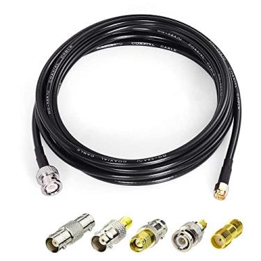 Imagem de Superbat Cabo SMA macho para BNC macho 2 m cabo coaxial RG58 + kit adaptador SMA para BNC 5 peças para aplicações RF/antenas/dispositivos LAN sem fio/rádios Wi-Fi, antena externa etc.