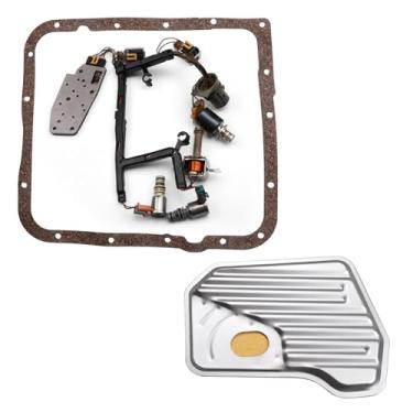 Imagem de GNXFixt Kit de solenoide de transmissão de 9 peças 4L60E 4L65E com kit de solenoide mestre de transmissão de arnês de substituição para GM EPC Shift TCC 3-2 PWM 1993-2005