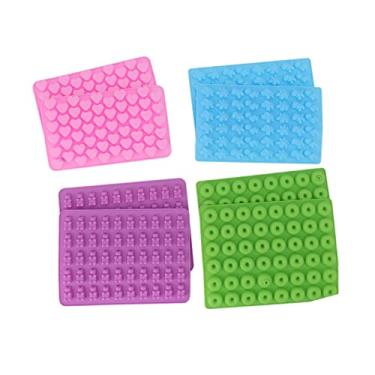 Imagem de Phefop Mini Urso Silicone Candy Mold, Coração, Molde De Animais Com 2 Droppers, Molde De Chocolate Reutilizável Bandejas De Cubo De Gelo para Gomas, Doces