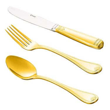 Imagem de FAQUEIRO 130 PCS DE AÇO INOX DOURADO PVD C/ESTOJO DE MADEIRA CHRIS