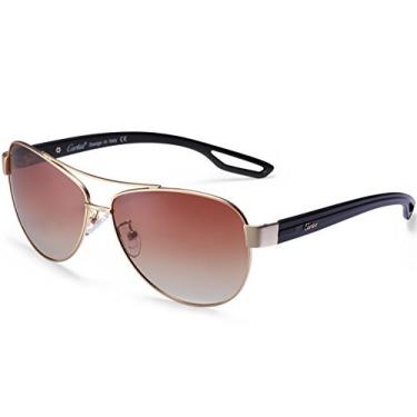 Imagem de CARFIA Óculos de sol polarizados para mulheres, proteção UV, ultraleve, confortável, armação de metal, óculos de condução CA3210