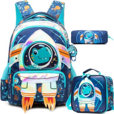 Imagem de Mochila escolar Meetbelify Kids para meninos de 6 a 8 anos com lancheira