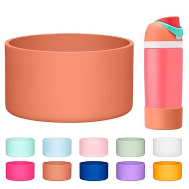 Imagem de Diumepo Bota de silicone para garrafa de água Owala 14/473 g, capa protetora antiderrapante para copo Owala de 340 g, livre de BPA (vermelho Adzuki)