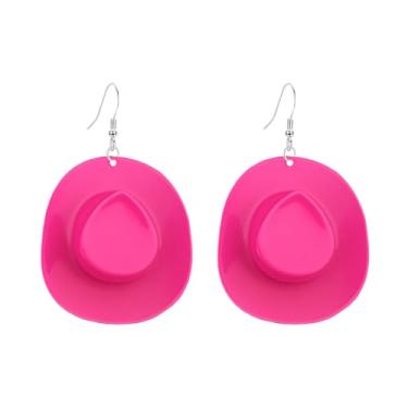 Imagem de YISXVD Brincos de chapéu ocidentais femininos boho country pendentes exclusivos festival de música country acessórios de joias de festa, Large, Resina, Sem pedra preciosa