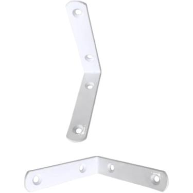 Imagem de Kit 4 Cantoneiras Brancas Metálicas para Prateleira – Suporte de Parede 90° Resistente e Durável para Cozinha, Quarto, Escritório ou Área de Serviço