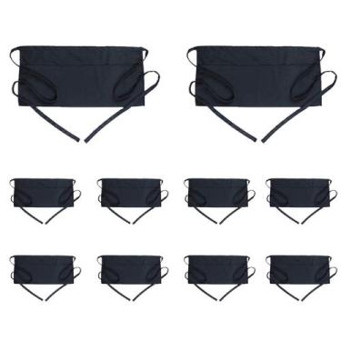 Imagem de Avental de cintura BOHARERS com 3 bolsos, pacote com 10 unidades, pret