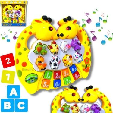 Imagem de Piano Infantil Teclado Musical Educativo Som Animais - Cartoon