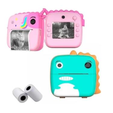 Imagem de Câmera Instantânea Infantil Filmadora Full HD Divertida Jogo Imprimi Foto